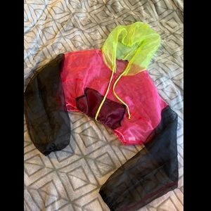 Mesh colorful crop top cover